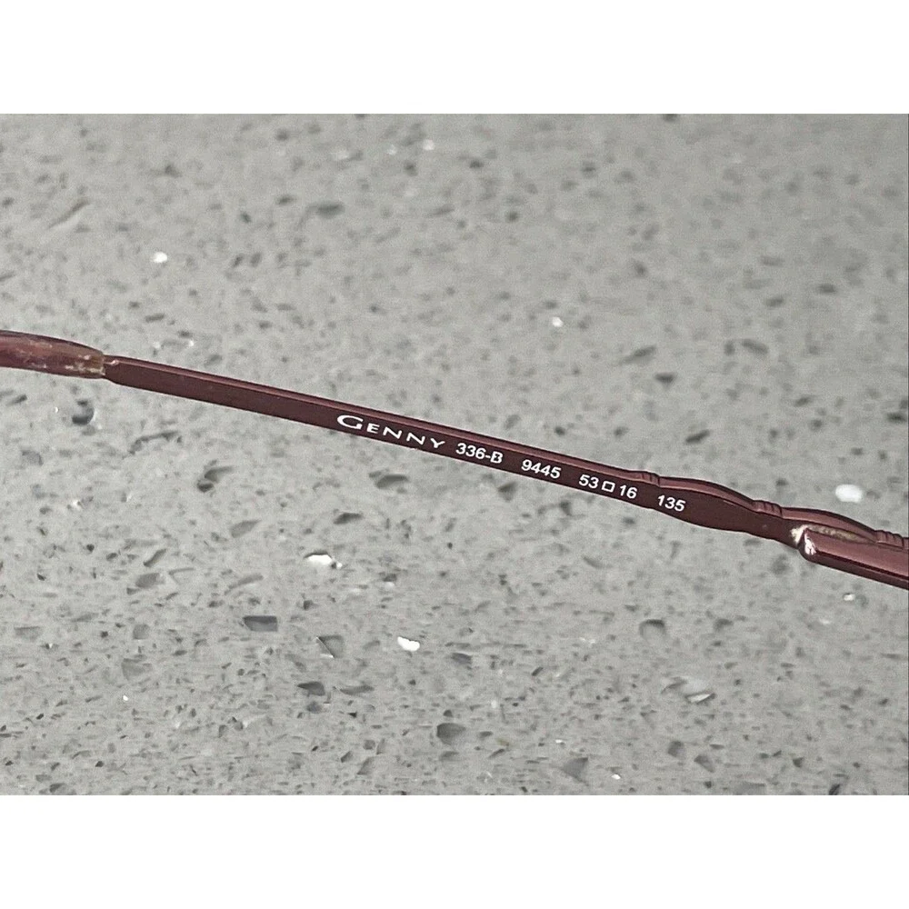 Genny Eyeglasses Frames ONLY 336-B 9445 53-16-135 Full rim pink clear